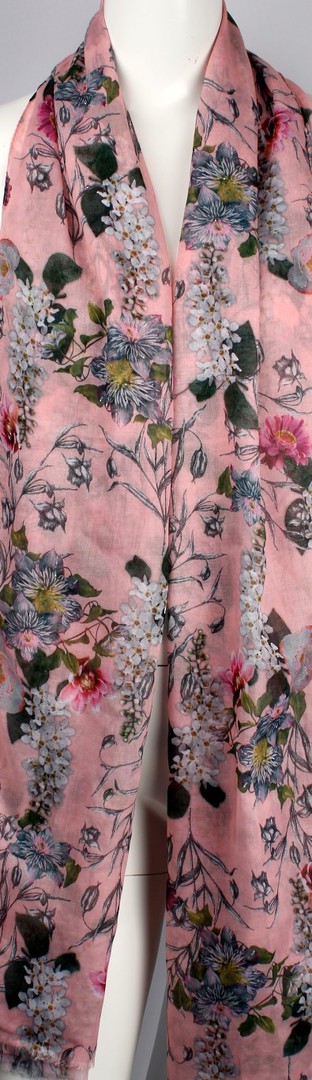 Alice & Lily printed  scarf pink garden floral Style:SC/4649/PINK image 0